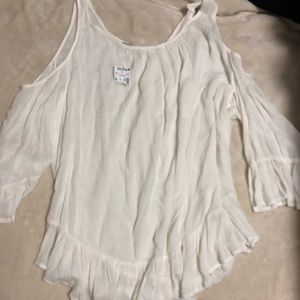 💚2 for $25–White Cold Shoulder Blouse, NWT